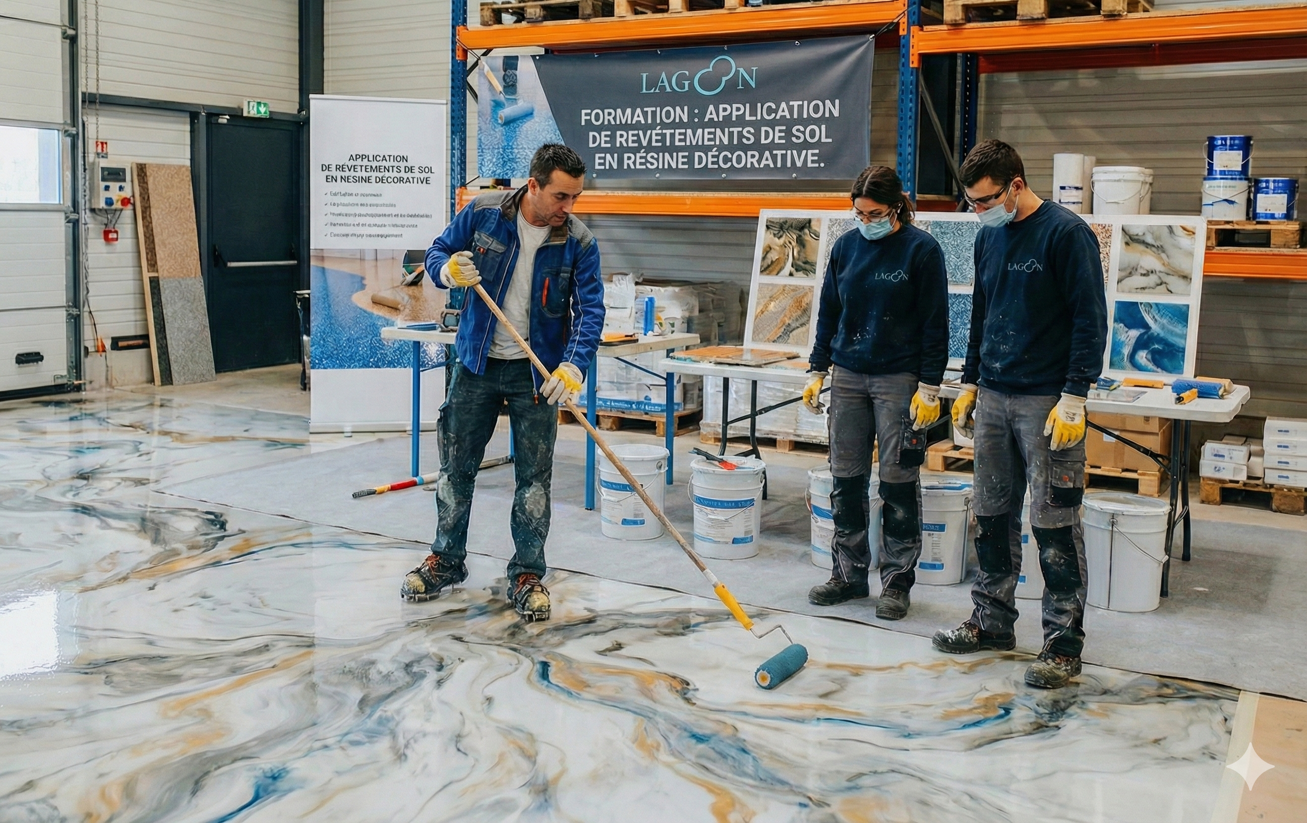 appliquer les revêtements de sol en résine decorative